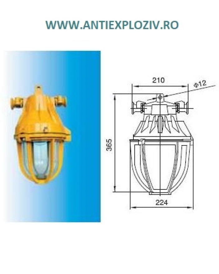 LMS-7-105W + COS PROTECTIE CORP ILUMINAT ANTIEX CU BEC ECO HALOGEN PENTRU ZONA 1 GAZE, ZONA 2 GAZE, ELBA BEC 105W