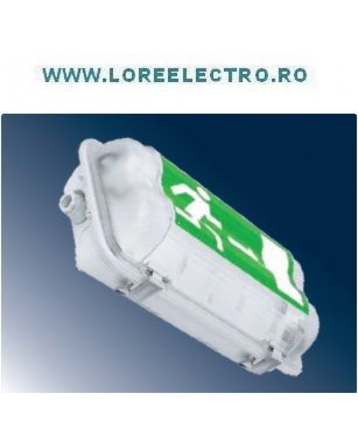 Corp iluminat antiex EXIT 1x9W nepermanent, CEHIA, autonomie 3h, balast electronic, Ex II 3GD EEx nR II T6, T45C,  IP66, pentru zona 2 gaze si zona 22 prafuri.